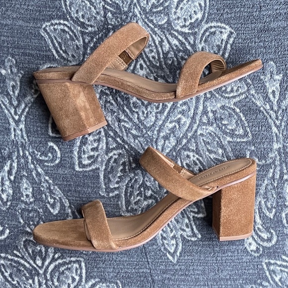 Soludos Tan Suede Double Strap Block Heel Sandals - Picture 9 of 12